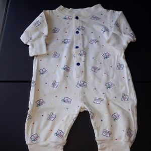 Boys White and multicolored Jumpsuit bodysuit with bears